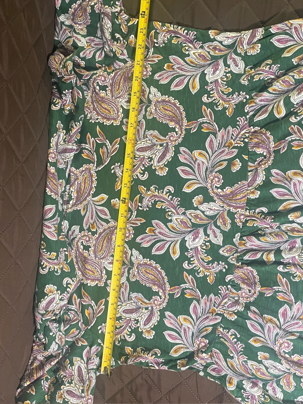 Green Paisley Maxi Dress with Lilac Accents - Picture 11 of 14